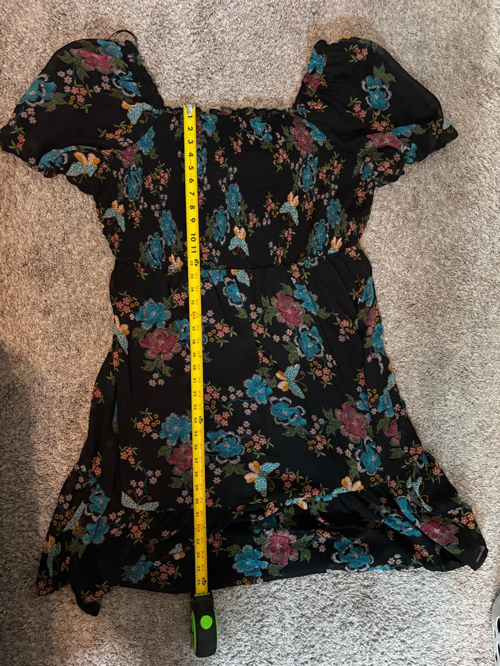 Lauren Conrad Black dress with blue and red floral print size 2x - Picture 9 of 9
